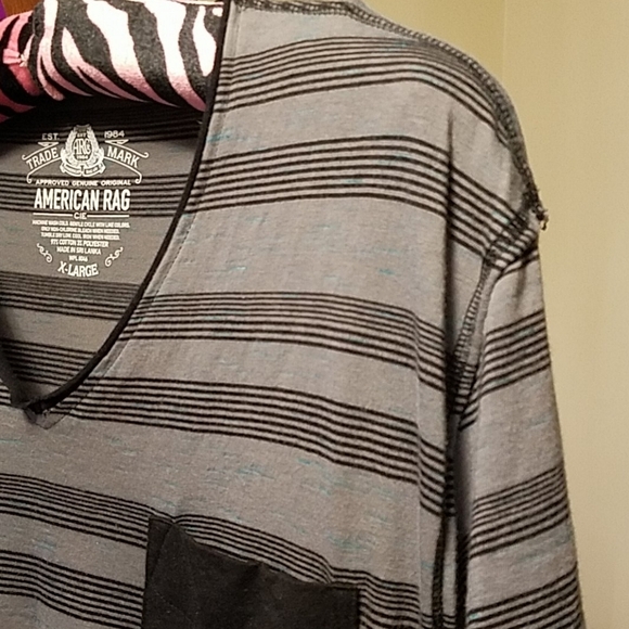 Striped Charcoal and Black T Shirt - Picture 3 of 6